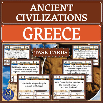 Preview of Ancient Greece Quiz: Task Cards