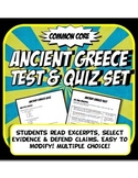 Ancient Greece Quiz and Test Common Core Writing and Literacy