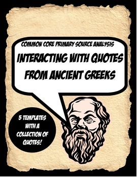 Preview of Ancient Greece Quote Activity Bundle Working with Primary Sources!