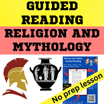 Preview of Ancient Greece - Religion and Mythology Guided Reading worksheet digital, slide