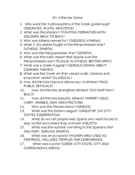 Preview of Ancient Greece Review Questions