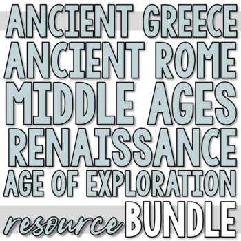 Preview of Ancient Greece & Rome, Middle Ages, Renaissance, Age of Exploration Bundle