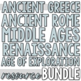 Ancient Greece & Rome, Middle Ages, Renaissance, Age of Ex