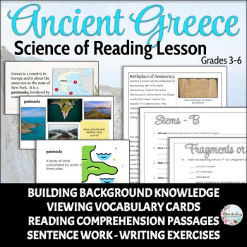 Preview of Ancient Greece SCIENCE of READING | Background | Vocab | Comprehension | Writing