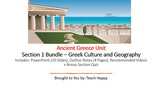 Ancient Greece - Section 1 Bundle - Greek Culture and Geog