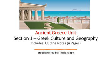 Preview of Ancient Greece - Section 1 Outline Notes and Section Worksheet