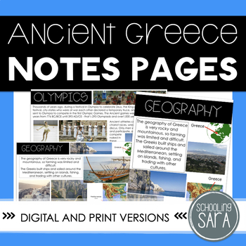 Preview of Ancient Greece Social Studies Interactive Notes | 3rd Grade VA SOL Aligned