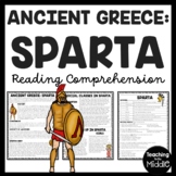 Ancient Greece Sparta Reading Comprehension Worksheet Gree