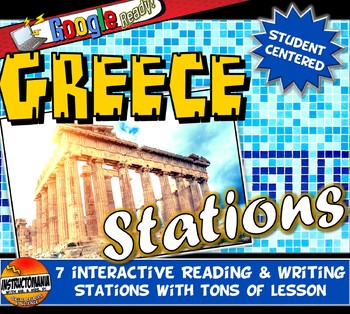 Preview of Ancient Greece Stations, Graphic Organizer & Google Reading Investigation
