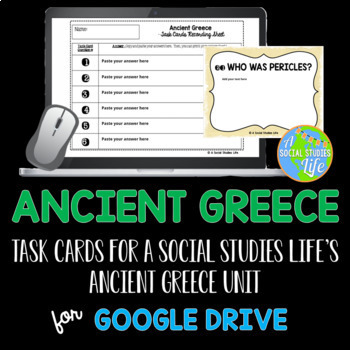 Preview of Ancient Greece Task Cards DISTANCE LEARNING