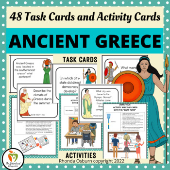 Preview of Ancient Greece Task Cards and Activity Cards - NO PREP