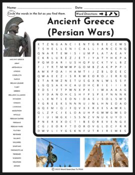 Preview of Ancient Greece - The Persian Wars Word Search Puzzle