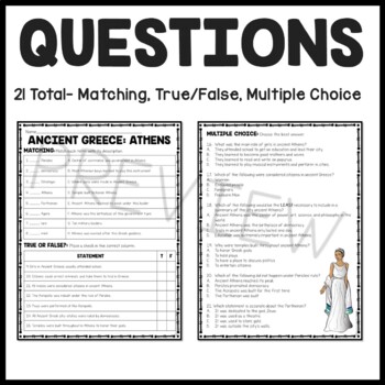 Ancient Greece: Athens Reading Comprehension Worksheet; Greek | TpT