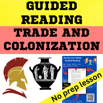 Preview of Ancient Greece - Trade and Colonization Guided Reading worksheet digital, slides