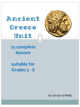 Preview of Ancient Greece Unit- 25 lessons including vocab, games, Gods, Olympics and more!