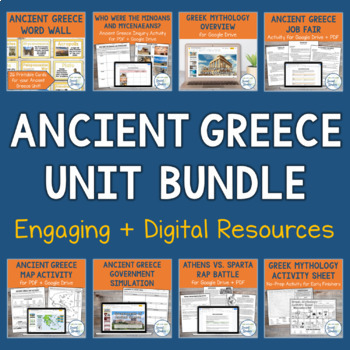 Preview of Ancient Greece Unit Bundle | Activities, Projects, Map, Notes, Timeline, Test