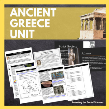 Preview of Ancient Greece Unit Bundle including PowerPoint, Note Sheets, Project, & More