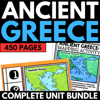 Preview of Ancient Greece Unit Projects - Interactive Notebook Activities - Greece Map Test