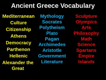 Preview of Ancient Greece Vocabulary