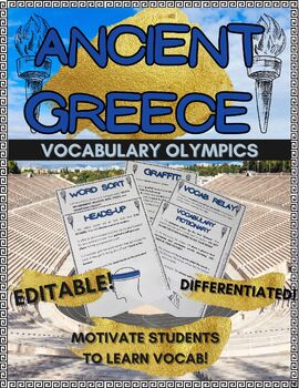 Preview of Ancient Greece Vocabulary Activities- The Vocab Olympics