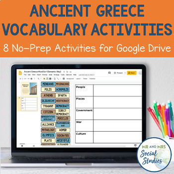 Preview of Ancient Greece Vocabulary Activities for Google Drive