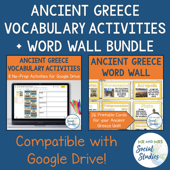 Preview of Ancient Greece Vocabulary Activity Set and Word Wall Bundle
