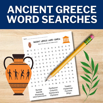 Preview of Ancient Greece Word Searches Social Studies Ancient History Activities