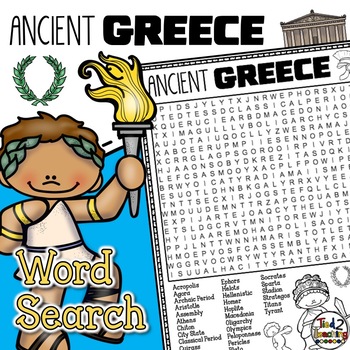 Preview of Ancient Greece Word Search Puzzle & Coloring Early Finishers Word Find Puzzle