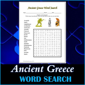 Preview of Ancient Greece Word Search Puzzle