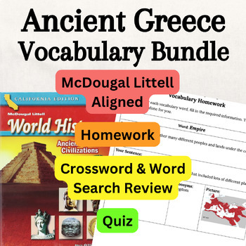 Preview of Ancient Greece World History Vocabulary Homework, Review, Quiz McDougal Littell