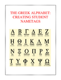 Writing Student Names with the Ancient Greek Alphabet Activity