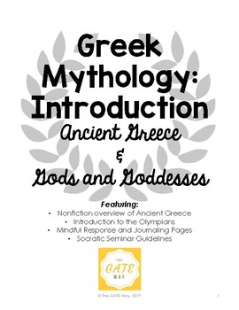 Preview of Ancient Greece and Greek Mythology Intro Unit