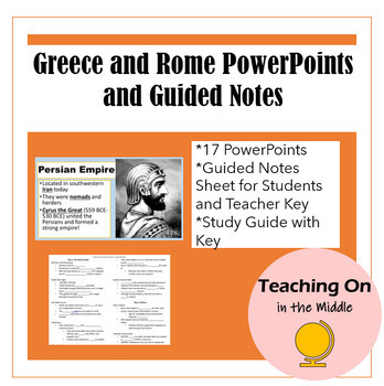 Preview of Ancient Greece and Rome PowerPoints and Guided Notes with Study Guide