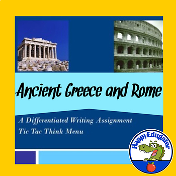 Preview of Ancient Greece and Rome Tic Tac Think Menu Choice Board