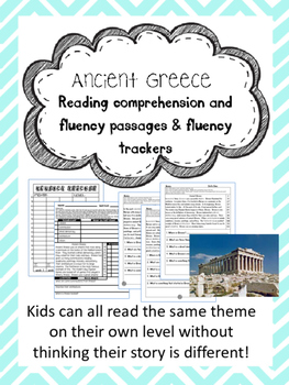 Preview of Ancient Greece fluency and comprehension leveled passage