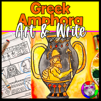 Preview of Ancient Greek Amphora Art and Writing Prompt Worksheets, Art & Write