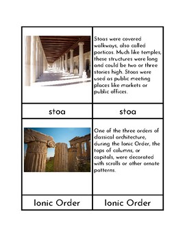 Preview of Ancient Greek Architecture - Three/Four Part Cards