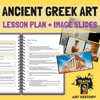 Preview of Ancient Greek Art Lesson Plan + Slides Grades 9-12