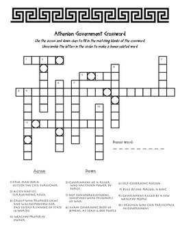 crossword ancient puzzle greece greek