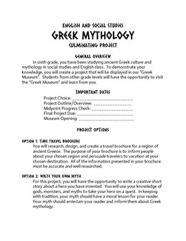 Preview of Ancient Greek Culture and Mythology Final Project