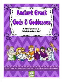 Preview of Ancient Greek Gods & Goddesses Card Game Sets & Mini-Posters
