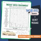 Ancient Greek Government Word Search Puzzle Activity Vocab