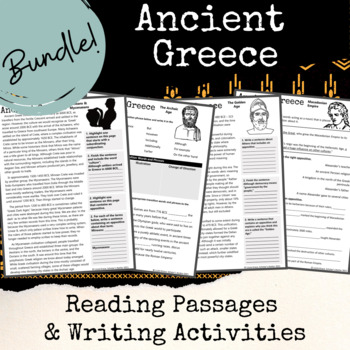 Preview of Ancient Greek History BUNDLE Reading Passages and Writing Tasks