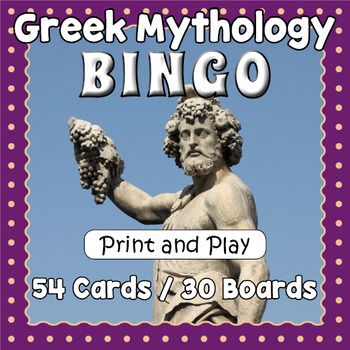 Preview of Ancient Greek Mythology BINGO & Memory Matching Card Game Activity