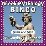 Ancient Greek Mythology BINGO & Memory Matching Card Game 