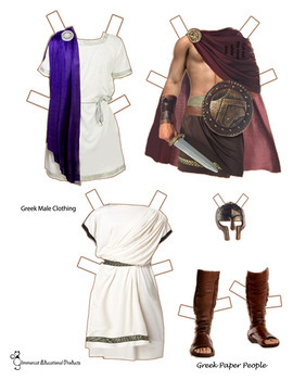 Ancient Greek Paper People and Props by Glimmercat Education | TpT
