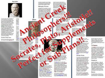 Preview of Ancient Greek Philosophers Bundle: Socrates, Plato and Aristotle