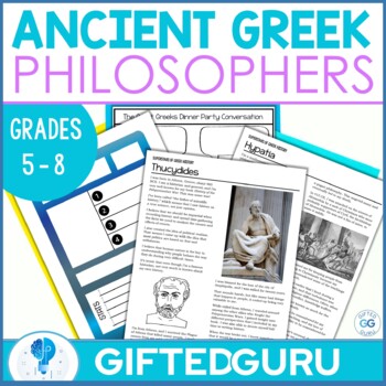 Preview of Ancient Greek Philosophers of Ancient Greece Activities Middle School 6th grade