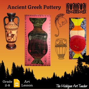 Preview of Ancient Greek Pottery Art Project - Art History Activity - Elementary Lesson