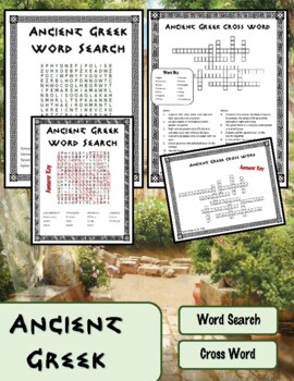 Preview of Ancient Greek Vocabulary Word Search AND Crossword Puzzles